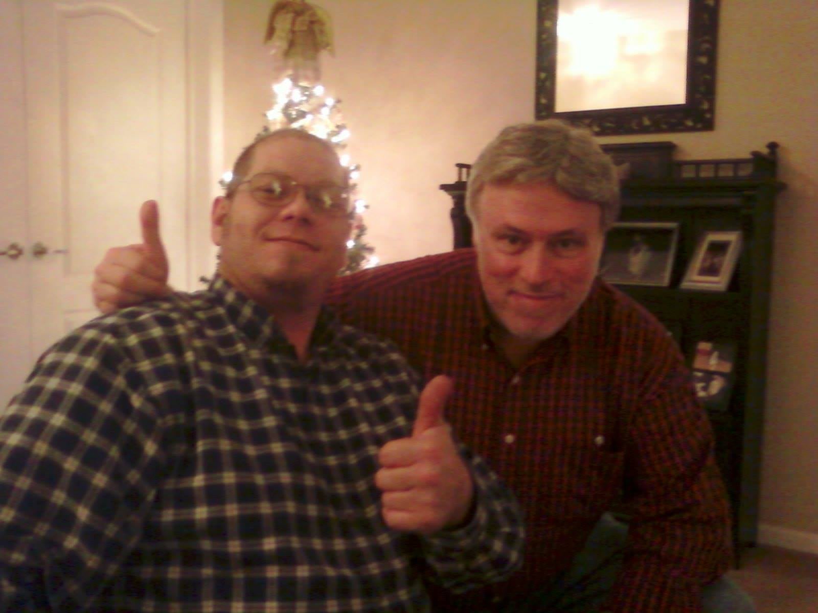 Mike Mooneyham with Pro Wrestling Stories author Jim Phillips at one of the gatherings that solidified their friendship.