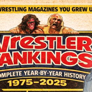 Joey Cassata, author of Wrestler Rankings: A Complete Year-by-Year History 1975-2025, pictured with the cover of his new book.
