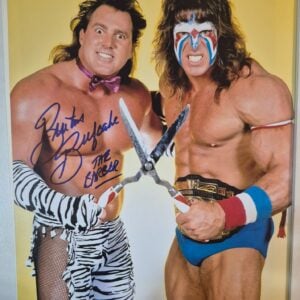 Brutus the Barber Beefcake Signed WWF 8x10 Photo Autograph (with Ultimate Warrior)