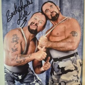 Bushwhacker Luke Signed WWF 8x10 Photo Autograph (pictured with Bushwhacker Butch)