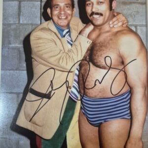 Johnny Rodz Signed WWF 8x10 Photo Autograph (pictured with The Grand Wizard)