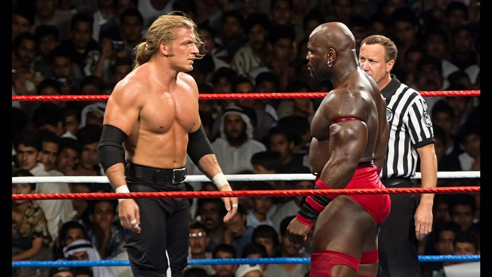 Ahmed Johnson: The Kick That Ended a WWF Star's Rise In a tense pre-match face-off on WWF Monday Night Raw, June 24, 1996, the night after King of the Ring '96, rising powerhouse Ahmed Johnson stares down Hunter Hearst Helmsley during the peak of his WWF run.