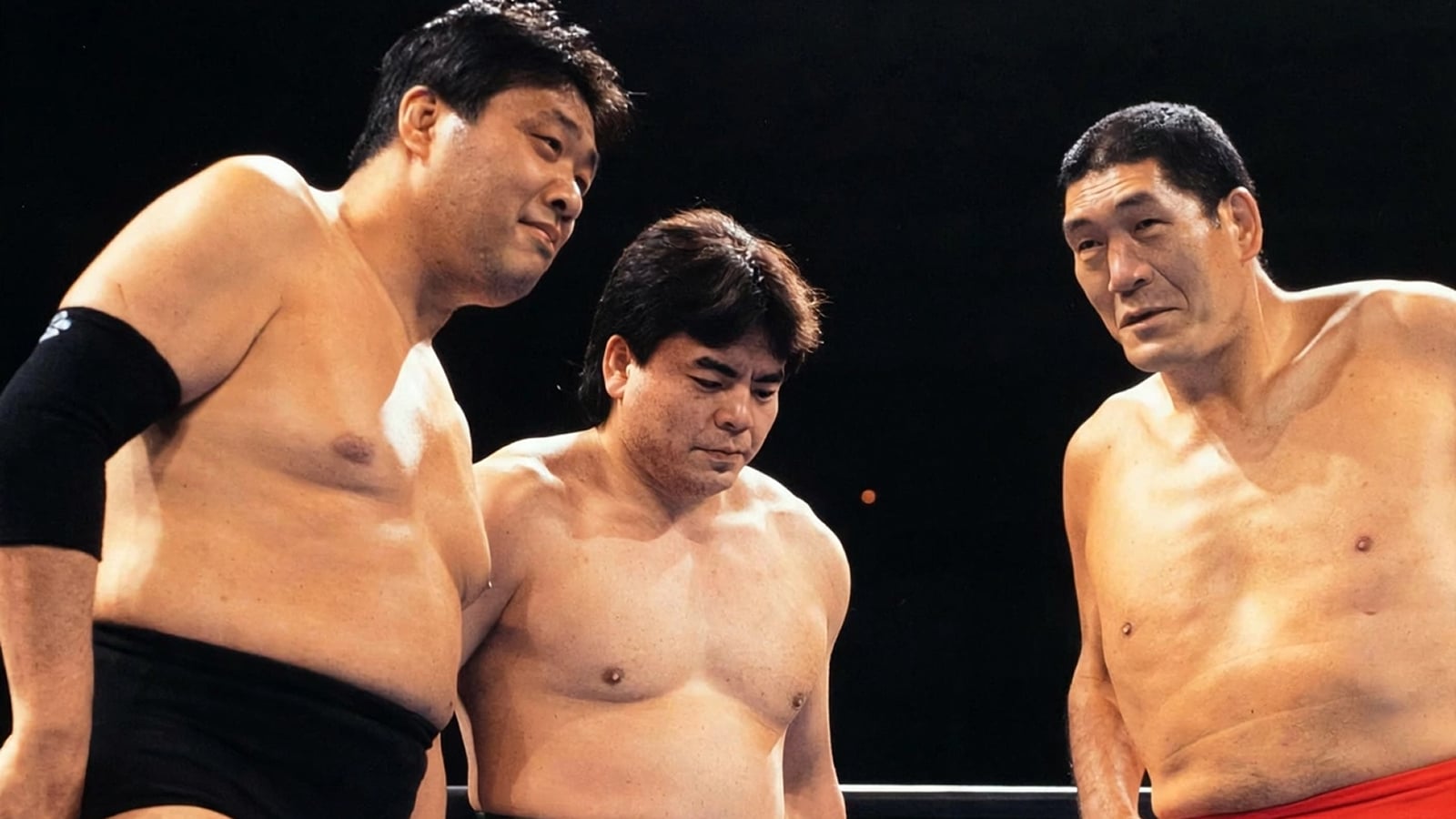 Giant Baba's Hidden Illness: The Secret He Took to His Grave Jumbo Tsuruta, Mitsuharu Misawa, and Shohei Baba (Giant Baba) pictured together in All Japan Pro Wrestling, circa 1990.