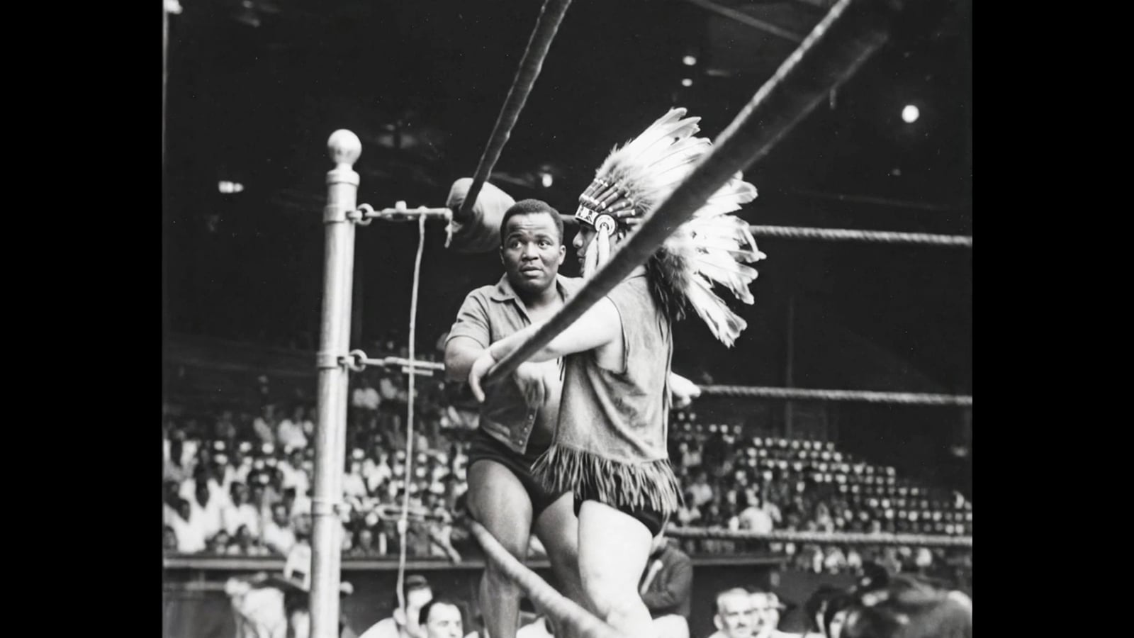 21 Little People Wrestlers Who Built a TV Wrestling Boom Red Feather and tag partner Brown Panther wait in their corner