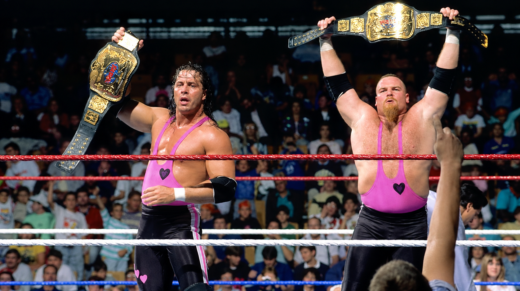 Bret Hart and Jim Neidhart regained the WWF Tag Team Championship from Demolition at SummerSlam 1990 in Philadelphia. 